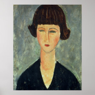 Young Brunette, 1917 (キャンバス油) ポスター