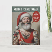 Young Buff Santa With Tattoos シーズンカード (正面)