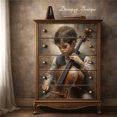 Young Cellist Decopage 薄葉紙