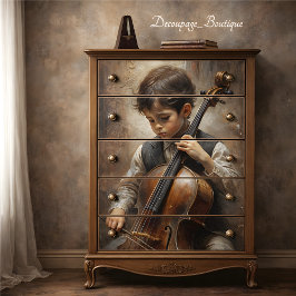Young Cellist Decopage 薄葉紙