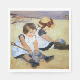 Young Children'遊's on theビーチ(Mary Cassatt) スタンダードランチョンナプキン