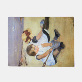 Young Children'遊's on theビーチ(Mary Cassatt) ドアマット