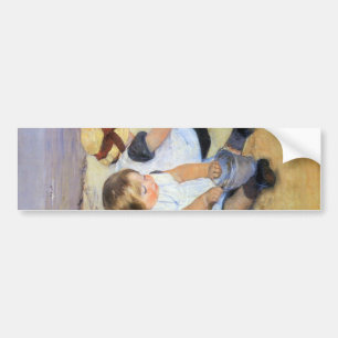 Young Children'遊's on theビーチ(Mary Cassatt) バンパーステッカー