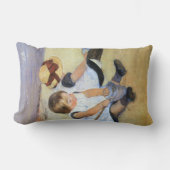 Young Children'遊's on theビーチ(Mary Cassatt) ランバークッション (正面)