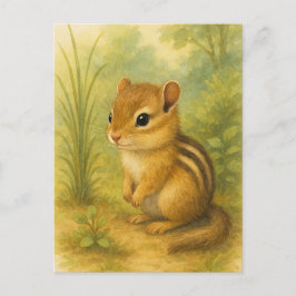 Young Chipmunkベビー野生動物はがき ポストカード