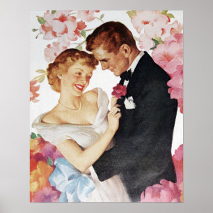 Young couple in formal wear ポスター
