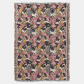 Young Cows Wearing Spring Hats In Strawberry Field スローブランケット (正面縦)