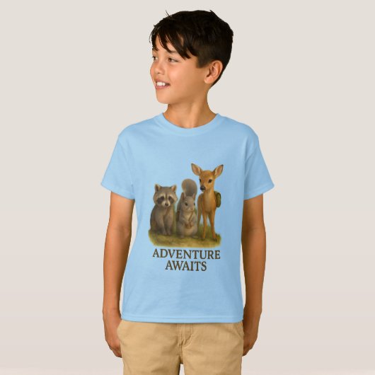 Young Critters Club Tee #1 - "Adventure Awaits" Tシャツ (正面フル)