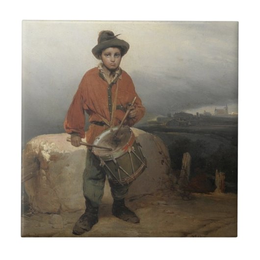 Young Drummer Boy (by Gerolamo Induno) タイル (正面)