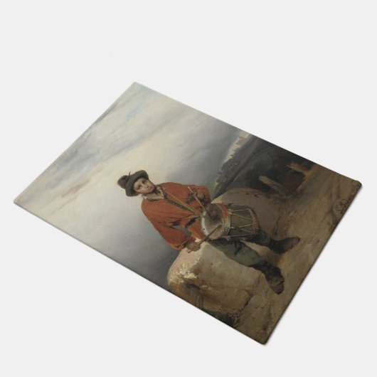 Young Drummer Boy (by Gerolamo Induno) ドアマット (アングル)