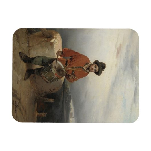 Young Drummer Boy (by Gerolamo Induno) マグネット (横)