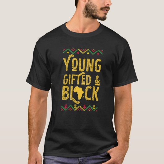 Young ed And Black African American Black History  Tシャツ (正面)