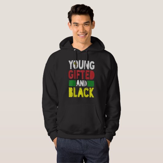 Young ed And Black African Pride Black History Mon パーカ (正面フル)