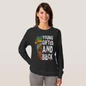 Young ed And Black Afro Black History Month Melani Tシャツ (正面フル)