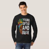 Young ed And Black Afro Black History Month Melani Tシャツ (正面フル)
