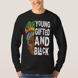 Young ed And Black Afro Black History Month Melani Tシャツ