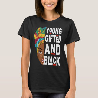 Young ed And Black Afro Black History Month Melani Tシャツ