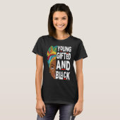Young ed And Black Afro Black History Month Melani Tシャツ (正面フル)