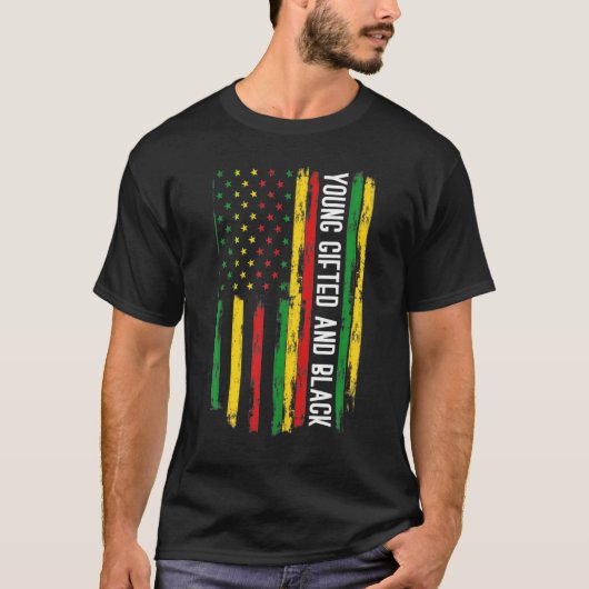 Young ed And Black American Pride Black History Mo Tシャツ (正面)