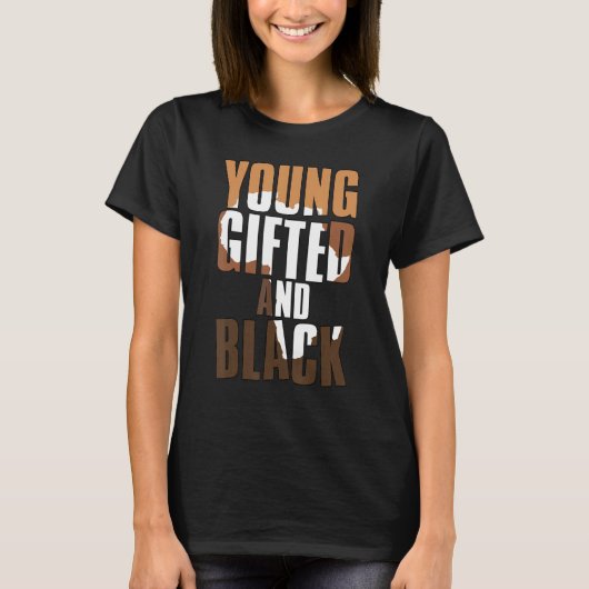 Young ed And Black Girl  Melanin Queen Girls Kids Tシャツ (正面)