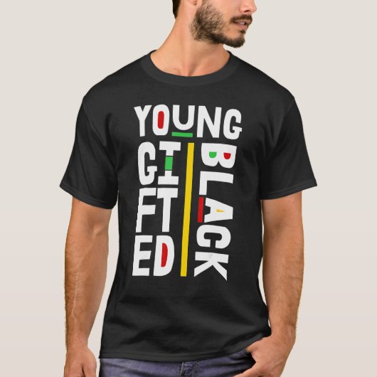 Young ed And Black History Month Retro BLM Melanin Tシャツ (正面)