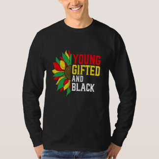 Young ed And Black Proud Flowers Melanin African P Tシャツ