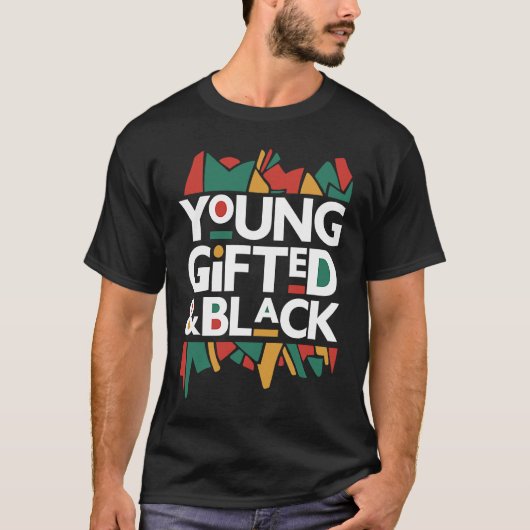 Young ed Black4 Black Girl Magic and Black History Tシャツ (正面)