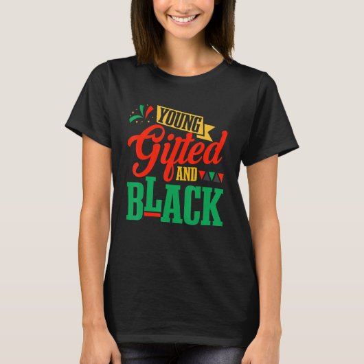 Young Ed & Black African Black History Month Men W Tシャツ (正面)
