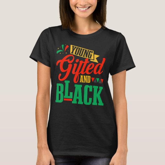 Young Ed & Black African Black History Month Men W Tシャツ (正面)
