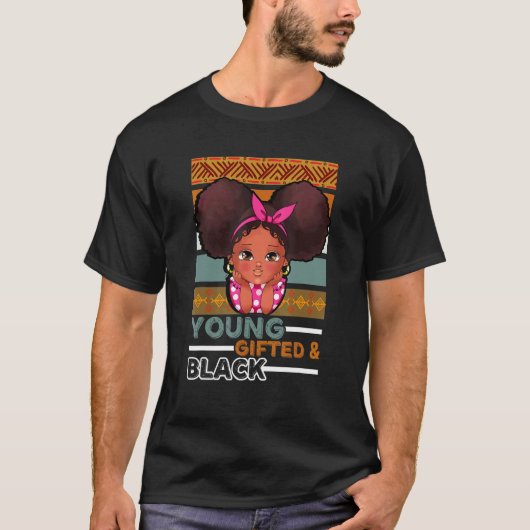 Young Ed Black Daughter Sister Childベビー母M Tシャツ (正面)