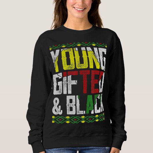Young ed & Black Historyアパレルアフリカ人女性 スウェットシャツ (正面)
