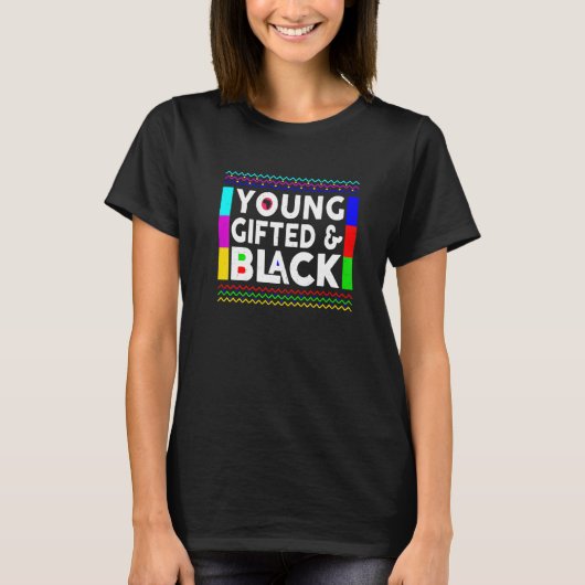 Young ed & Black History Celebrate Melanin African Tシャツ (正面)