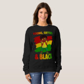 Young Ed & Black History Month Kids Cute Dabbing B スウェットシャツ (正面フル)
