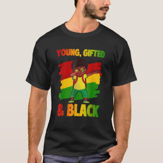 Young Ed & Black History Month Kids Cute Dabbing B Tシャツ