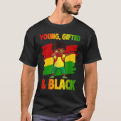 Young Ed & Black History Month Kids Cute Dabbing B Tシャツ (正面)