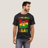 Young Ed & Black History Month Kids Cute Dabbing B Tシャツ (正面フル)