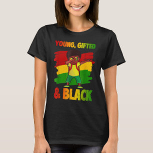 Young Ed & Black History Month Kids Cute Dabbing B Tシャツ