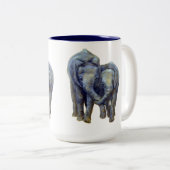 Young Elephants Coffee Mug ツートーンマグカップ (正面右)