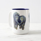 Young Elephants Coffee Mug ツートーンマグカップ (正面左)
