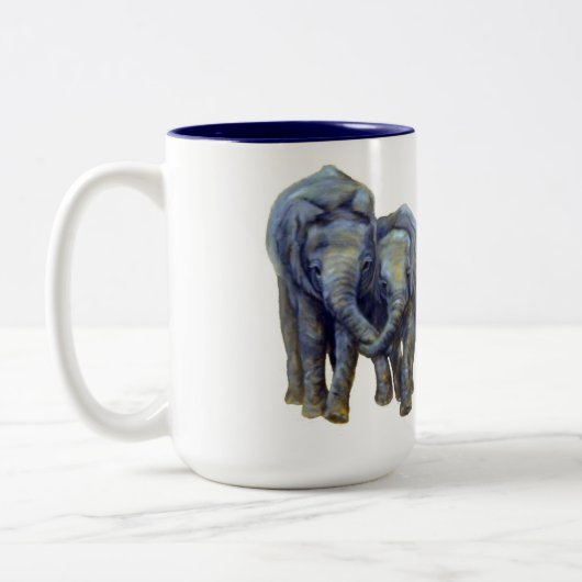 Young Elephants Coffee Mug ツートーンマグカップ (左)