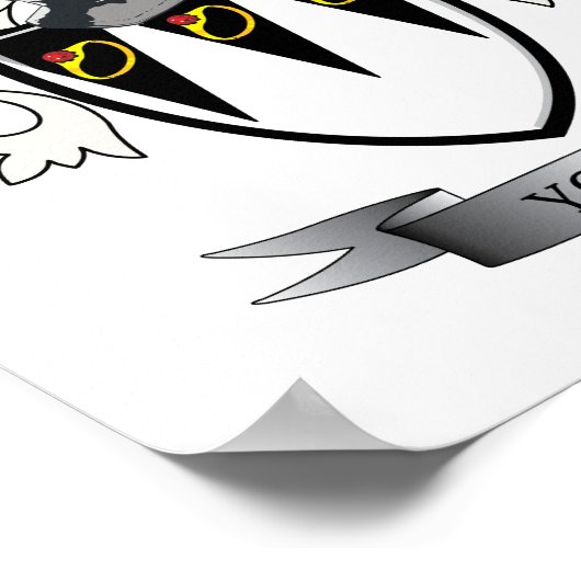 Young Family Crest Coat of Arms ポスター (角)