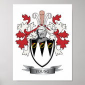Young Family Crest Coat of Arms ポスター (正面)