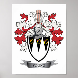 Young Family Crest Coat of Arms ポスター