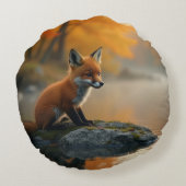 Young Fox in Autumn ラウンドクッション (裏面)