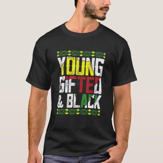Young Gifted & Black History Apparel, African Men  Tシャツ (正面)