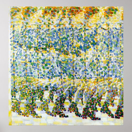 Young Girl ランニング's on a Balcony ポスター (正面)