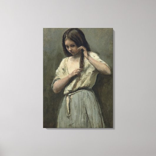 Young Girl at Her Toilet キャンバスプリント (正面)