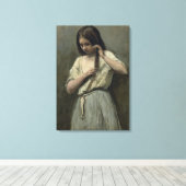 Young Girl at Her Toilet キャンバスプリント (インサイチュ (ウッドフロア))