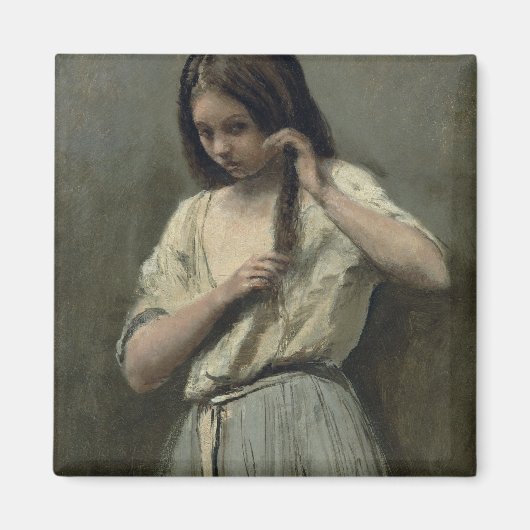 Young Girl at Her Toilet マグネット (正面)