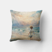 Young Girl on Beach クッション (裏面)